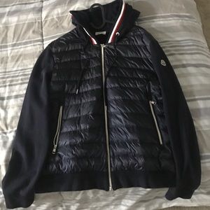 Moncler Navy Down Maglia Cardigan Jacket